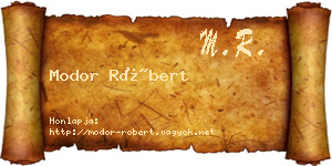 Modor Róbert névjegykártya